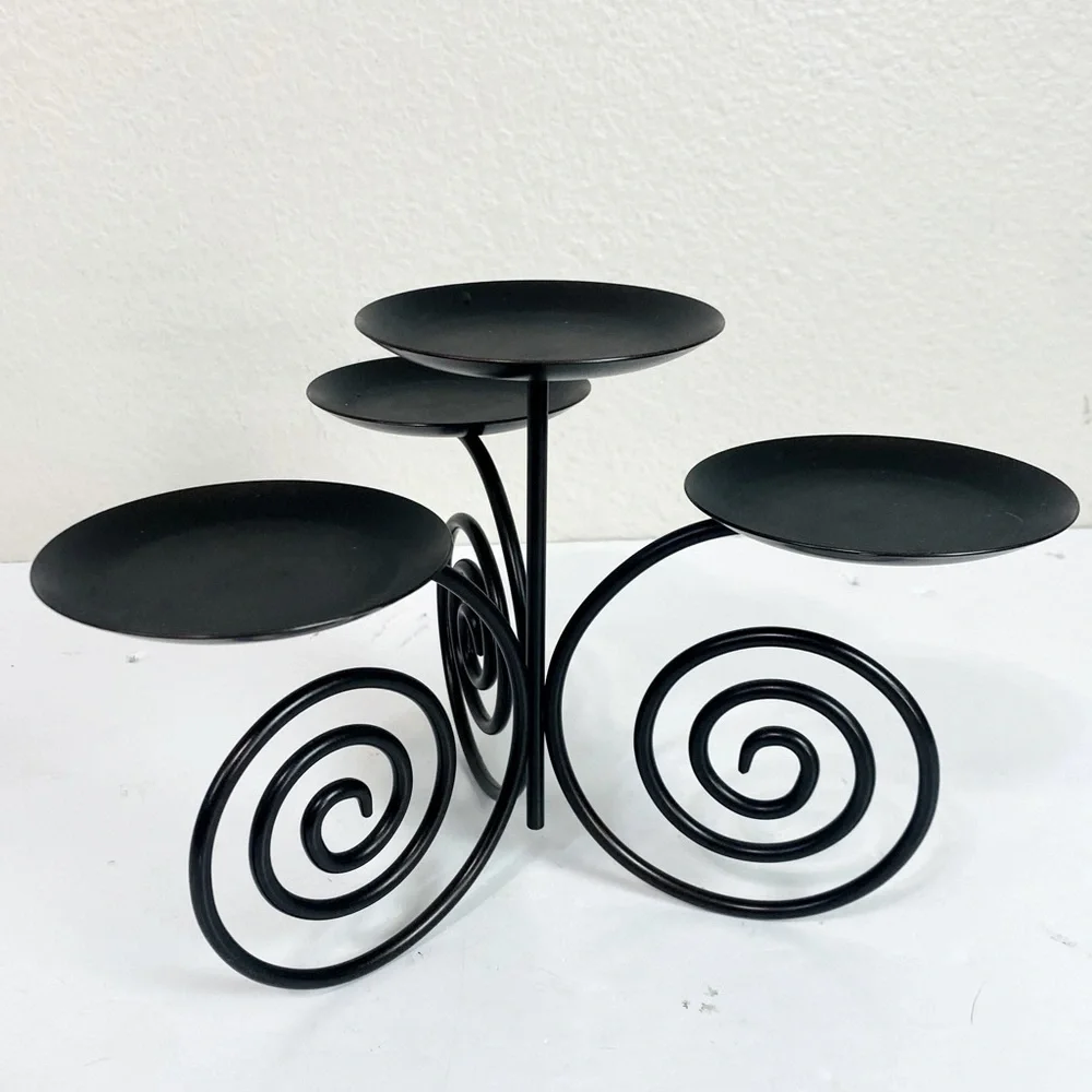 PartyLite Viking 4 Pillar Metal Candle Holder 8” x 8”
